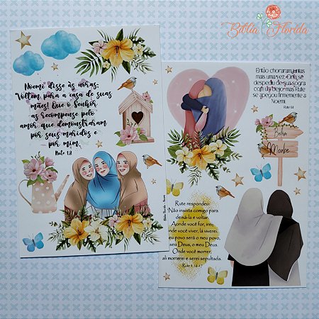 Adesivos Transparente com devocional - Rute: Noemi e Rute