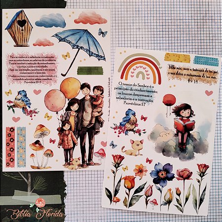 Adesivos Transparente com devocional - PROVÉRBIOS: Sabedoria & Instrução- Bible Journaling