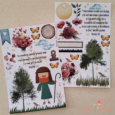 Adesivos Transparente com devocional - OBADIAS - Bible Journaling