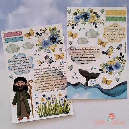 Adesivos Transparente com devocional - JONAS - Bible Journaling