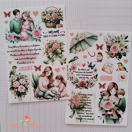 Adesivos Transparente para Bible Journaling MATERNIDADE BRANCA