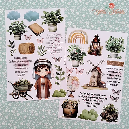 Adesivos Transparente com devocional - LUCAS - Bible Journaling