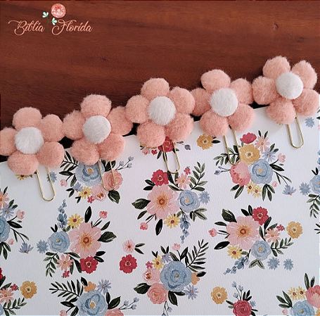 Clips Flor Pelúcia - Bible Journaling