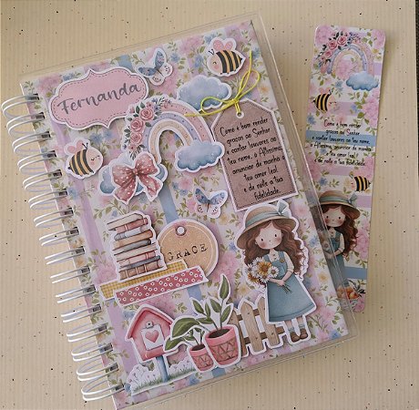 Caderno Devocional Scrapbook Artesanal