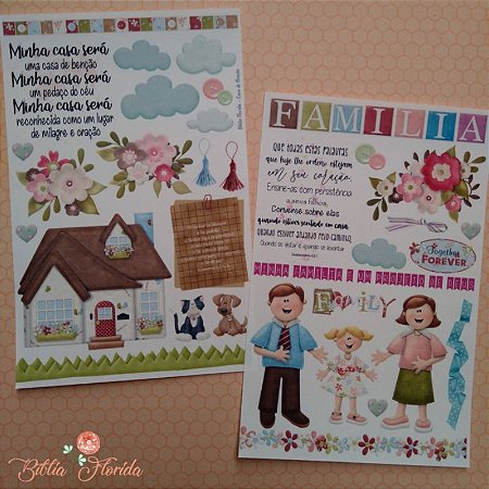 Adesivos Transparentes: Casa de Benção / Familia branca - Bible Journaling