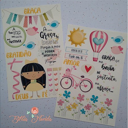 Adesivos Transparentes: Graça - Bible Journaling