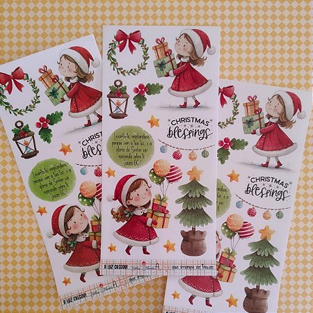 Adesivos Transparentes Slim: Natal - 3 unidades (É Ele, o Salvador / Natal iluminado / A Luz chegou) - Bible Journaling