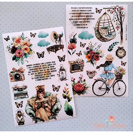 Adesivos Transparentes com devocional - 1º Tessalonicenses - Bible Journaling