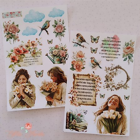 Adesivos Transparentes com devocional - Tiago - Bible Journaling