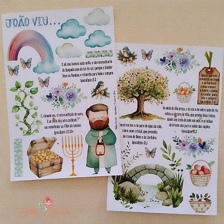 Adesivos Transparentes com devocional - Apocalipse - Bible Journaling