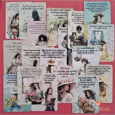 Cards: Sou filha amada - 18 unidades - Bible Journaling