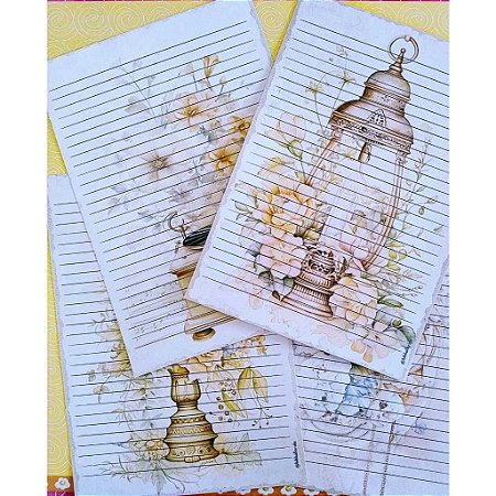 Kit com 4 Papéis de Carta: LAMPARINA - Bible Journaling