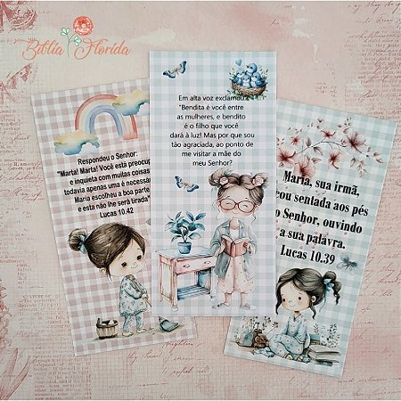Marca Páginas: Marta e Maria - 3 Unidades - Bible Journaling