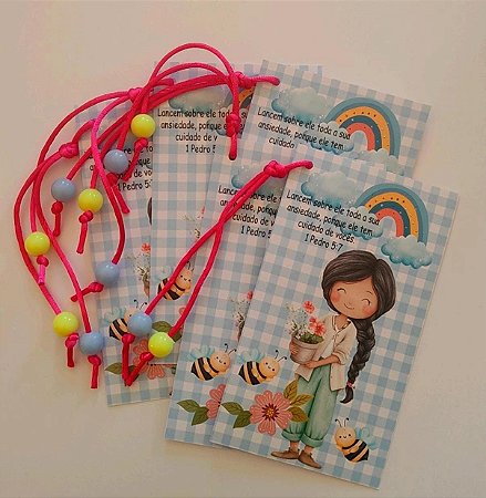 Marca Página Menina com Flor (Médio) - Bible Jounaling