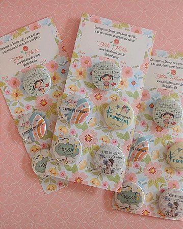 Kit Bottons Bíblia Florida - 5 Unidades - Modelo 2 - Bible Journaling