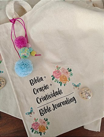 Ecobag " Bíblia + Oração + Criatividade" - Bible Journaling