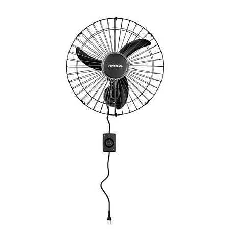 Ventilador de Parede Ventisol Oscilante 50cm Aço Preto Bivolt
