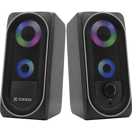 Caixa de Som Gamer Multimídia Fortrek Black Hawk RGB Preta