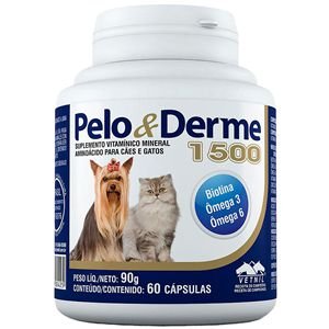 Suplemento Pelo & Derme 1500 60 Comprimidos Vetnil