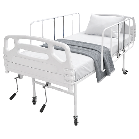 Cama Hospitalar Manual 2 Movimentos Semi Luxo com Colchão