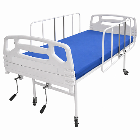 Cama Hospitalar Manual 2 Movimentos Semi Luxo com Colchão