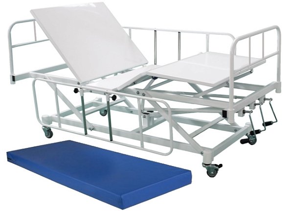 Cama Hospitalar Manual 3 Movimentos Elevação do Leito Standard com Colchão