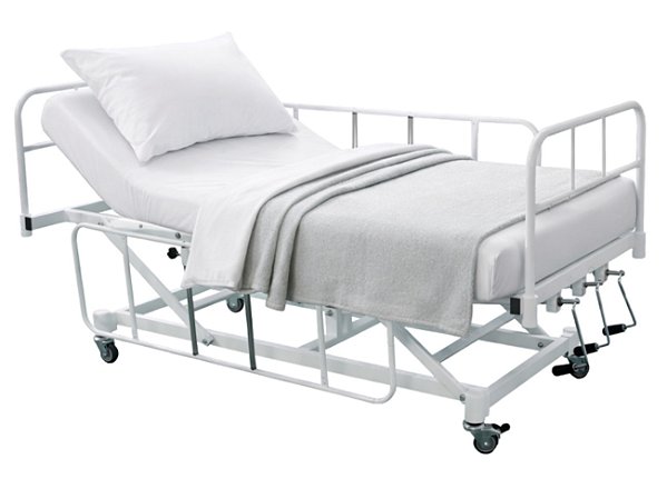 Cama Hospitalar Manual 3 Movimentos Elevação do Leito Standard com Colchão
