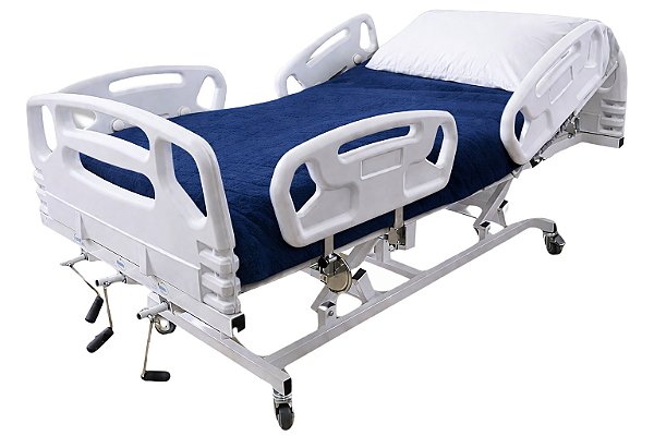 Cama Hospitalar Manual 3 Movimentos Elevação do Leito Luxo com Colchão
