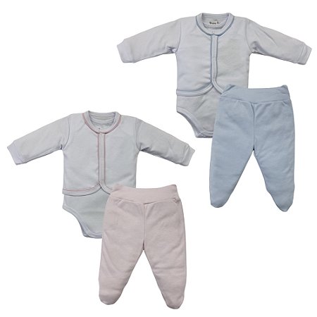 Kit pagão 3 peças bebê algodão egípcio