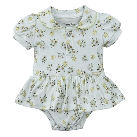 Body saia botões estampado bebê algodão egípcio