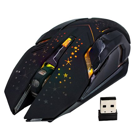 Mouse Gamer Recarregável HAIZ 3200dp Sem Fio Luz Led Rgb HZ-911