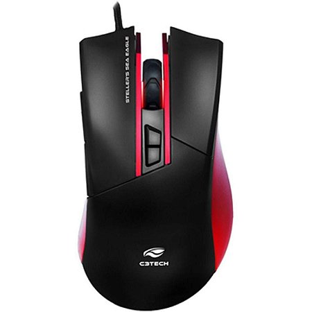 Mouse Gamer C3Tech MG-200BRD Stellers Sea-Eagle USB 3200DPI Preto