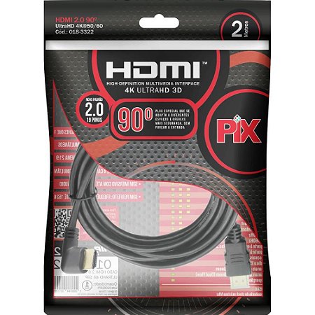 Cabo HDMI 2MTS Versão 2.0 4K 19 Pinos