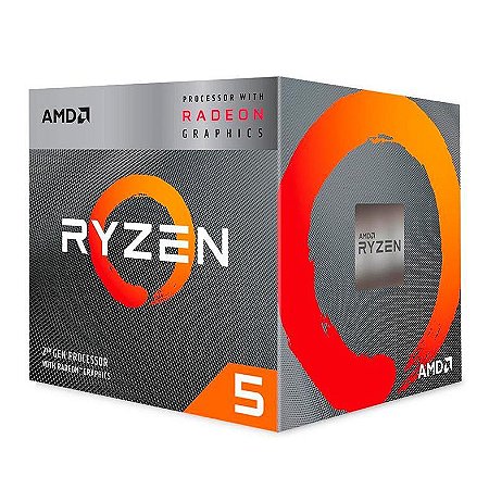 Processador AMD Ryzen 5 3400G, Cache 4MB, 3.7GHz (4.2GHz Max Turbo), AM4 – YD3400C5FHBOX