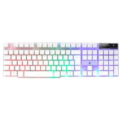 Teclado Gamer Rise Mode G1 Led Rainbow, Branco - RM-TG-01-FW
