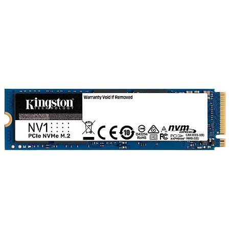 SSD 500 GB Kingston NV2, M.2 2280 PCIe, NVMe, Leitura: 3500 MB/s e Gravação: 2100 MB/s - SNV2S/500G