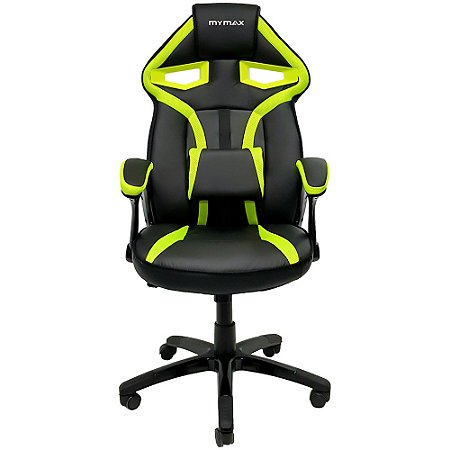 Cadeira Gamer MX1 Giratoria Preto/Verde MYMAX