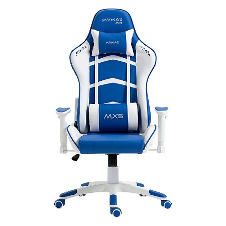 Cadeira Gamer MX5 Giratória Branco e Azul MYMAX
