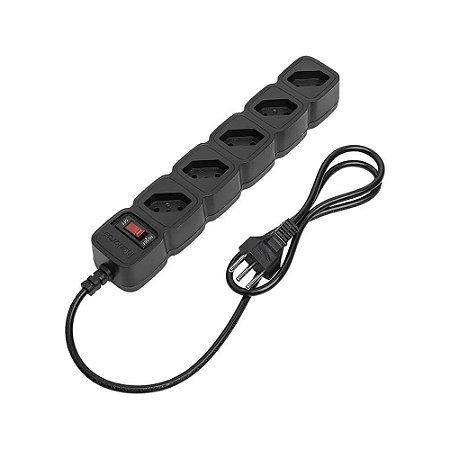 Protetor Eletrônico Intelbras com 5 Tomadas - EPE 205 Preto