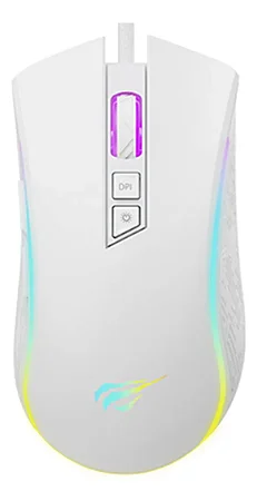 Mouse Gamer HAVIT Professional, RGB, 7200 DPI, 7 Botôes, Branco - MS1034 White