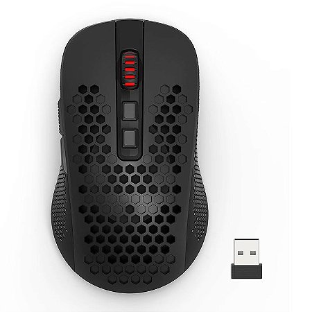 Mouse Sem Fio Gamer Redragon Hana M694 RGB, 7200 DPI, Ambidestro, 1000Hz, USB Tipo-C, Preto - M694-RGB