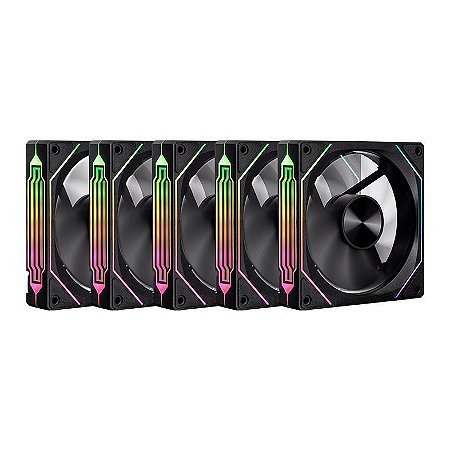 Kit Ventoinhas Ventus NX, ARGB, 5x120mm, Preto, PCH-VTNX5-BK01