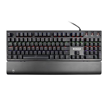 Teclado Mecânico Mancer Tharix, Rainbow, ABNT2, Switch Vermelho, Preto, MCR-THX-RBW01