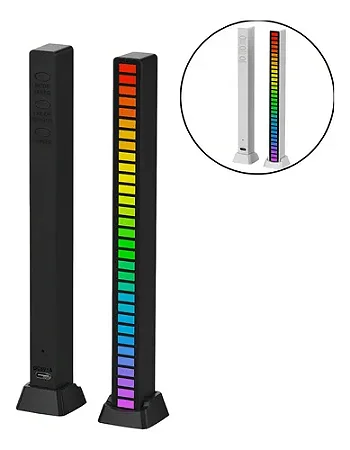 Barra de Led Rgb Gamer Rítmica Sensível ao Som, Torre