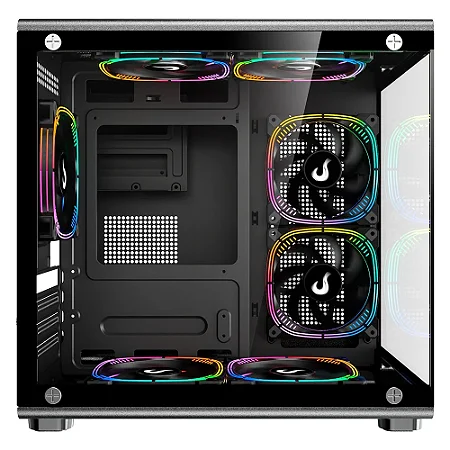 Gabinete Gamer Rise Mode Galaxy Glass X Mini, M-ATX, Lateral e Frontal em Vidro Temperado, Preto - RM-GA-GGXN-FB