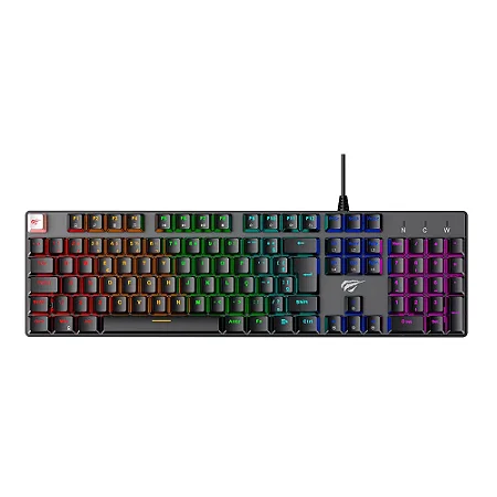 Teclado Mecânico Gamer Havit com Iluminação, USB , ABNT2 - KB432L-PB Preto