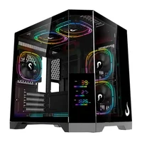 Gabinete Gamer Rise Mode Zeus Glass Screen 01, Mid Tower, M-ATX, Display 3.5, Lateral em Vidro, Preto - RM-CA-ZES-01-FB