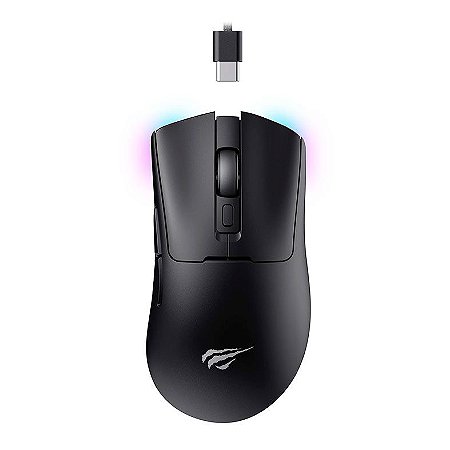 Mouse Gamer Havit MS966SE, RGB, 10000PI, 6 Botoes, Wireless, Preto, MS966SE-BLK