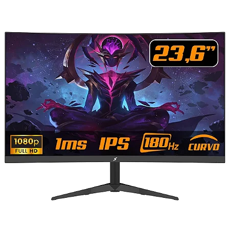 Monitor Gamer SuperFrame Precision Ultra V4, 23.6 Pol, Curvo, Full HD, VA, 180Hz, FreeSync/G-Sync, HDMI/DP, SFPCCB-24180-FHD