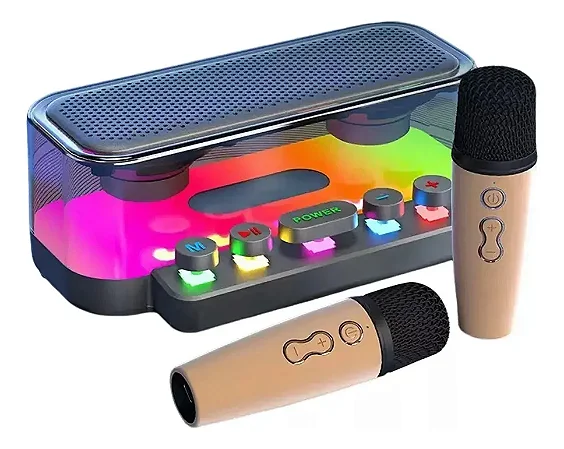 Caixa De Som Sem Fio Am-8258 Portátil Bluetooth Com Volume Subwoo Transparente
